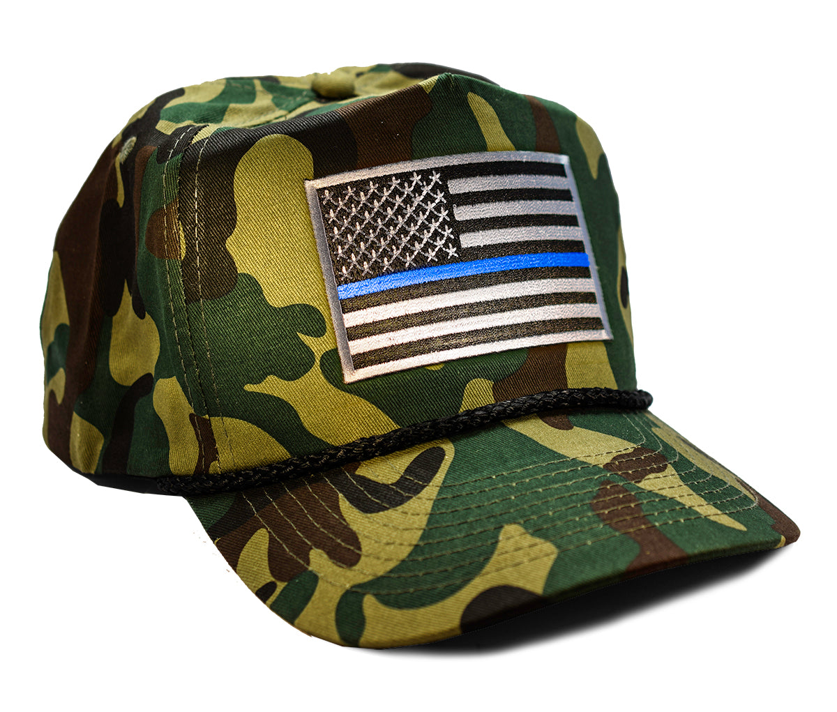 Blue Line American Flag Patch Snap Back - Blue Lives Matter - American Flag Blue Line Hat
