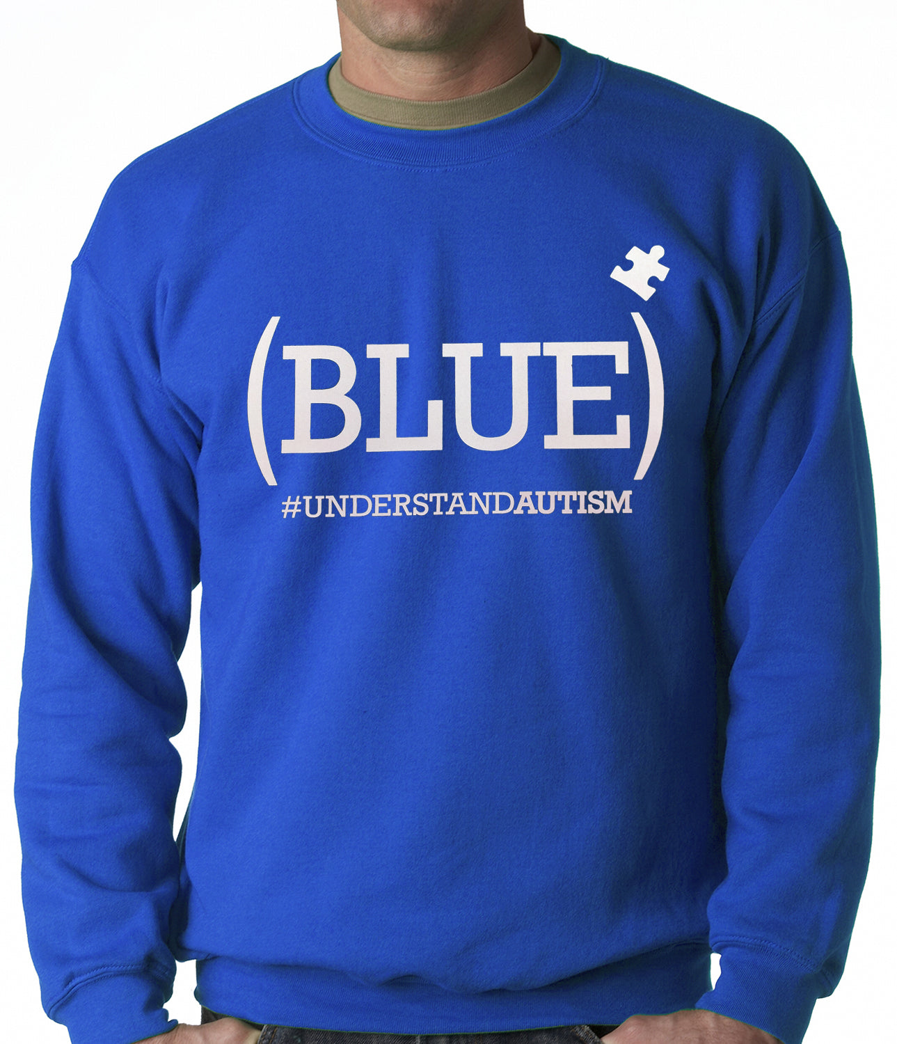 (BLUE) #UNDERSTAND AUTISM Adult Crewneck