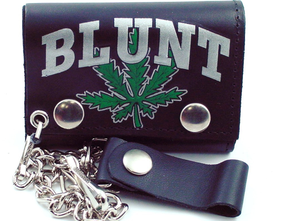 Blunt Pot Leaf Genuine Leather Chain Wallet