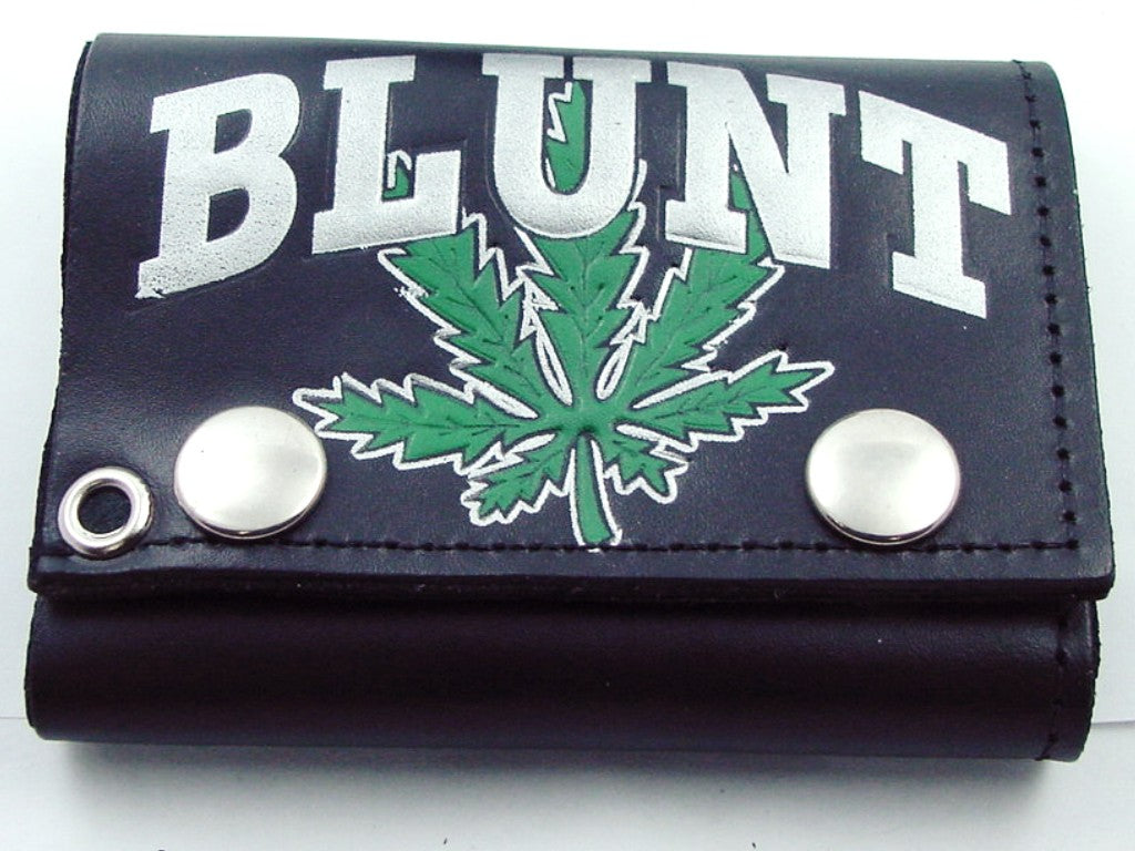 Blunt Pot Leaf Genuine Leather Chain Wallet