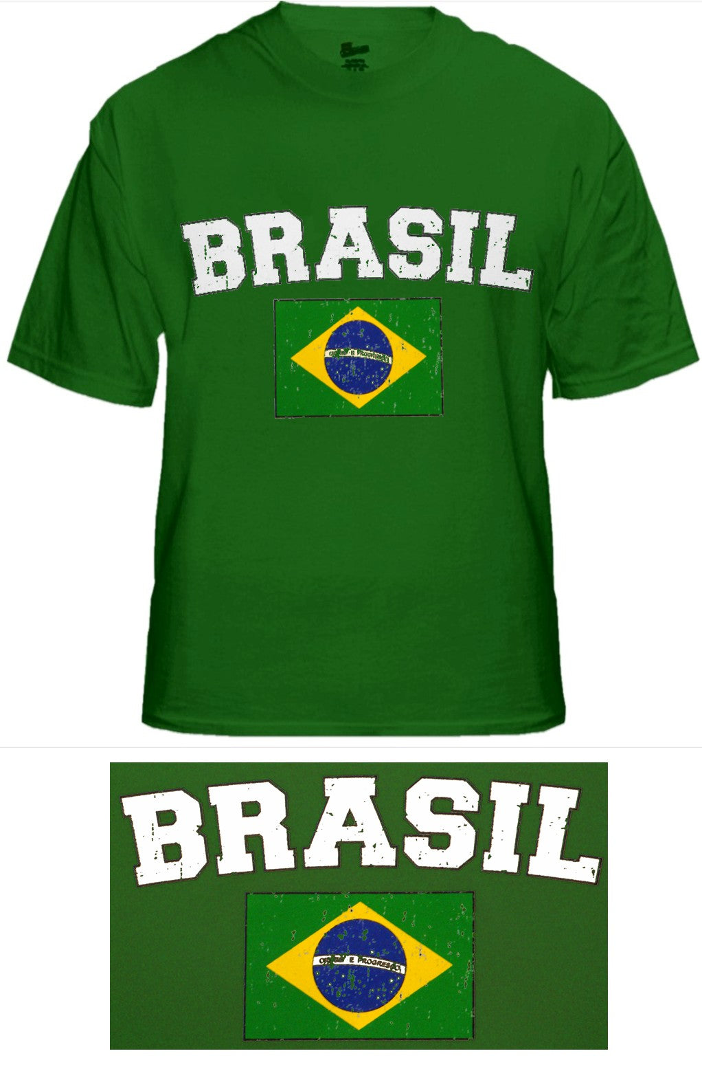 Brasil Vintage Flag International Mens T-Shirt