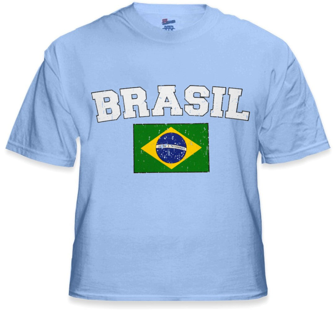 Brasil Vintage Flag International Mens T-Shirt