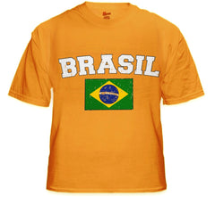 Brasil Vintage Flag International Mens T-Shirt