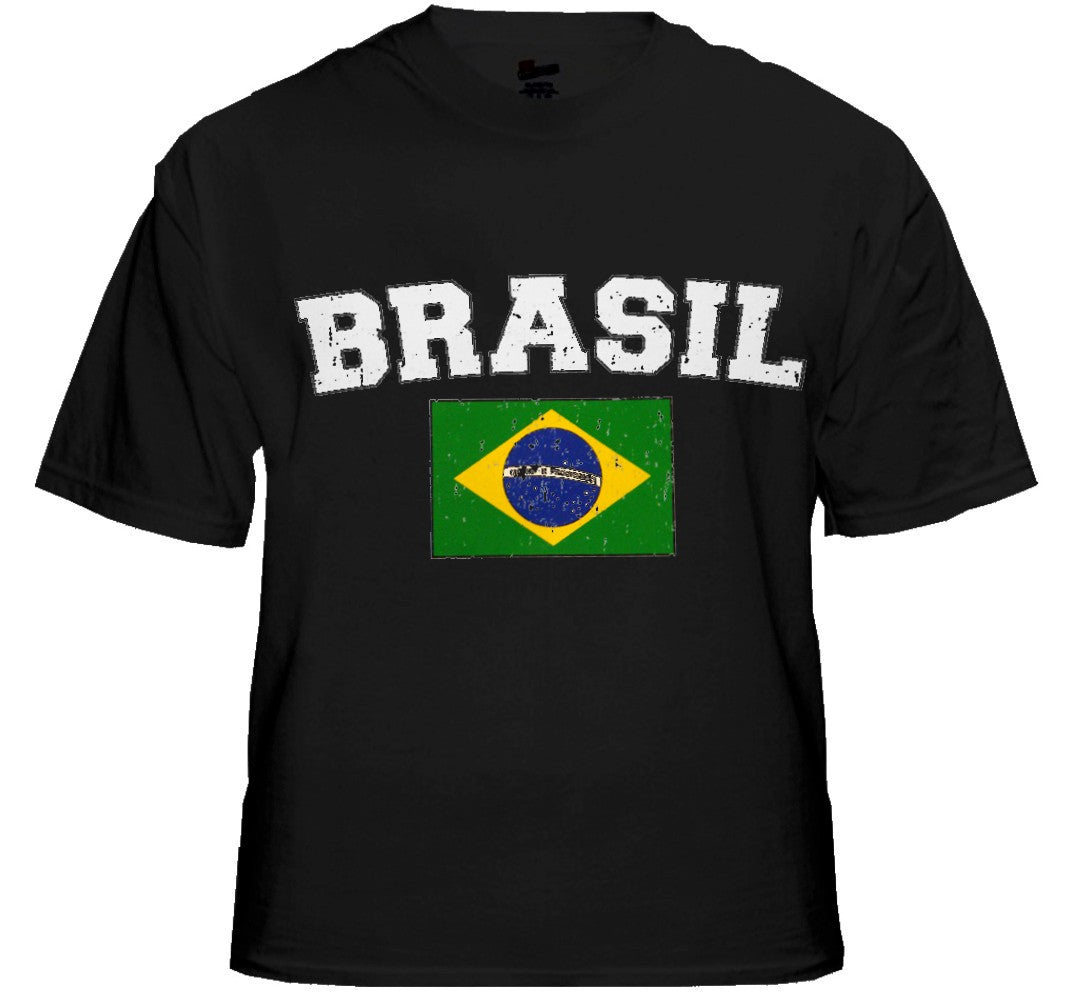 Brasil Vintage Flag International Mens T-Shirt