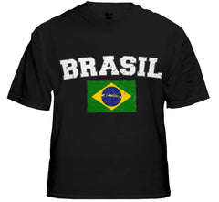 Brasil Vintage Flag International Mens T-Shirt
