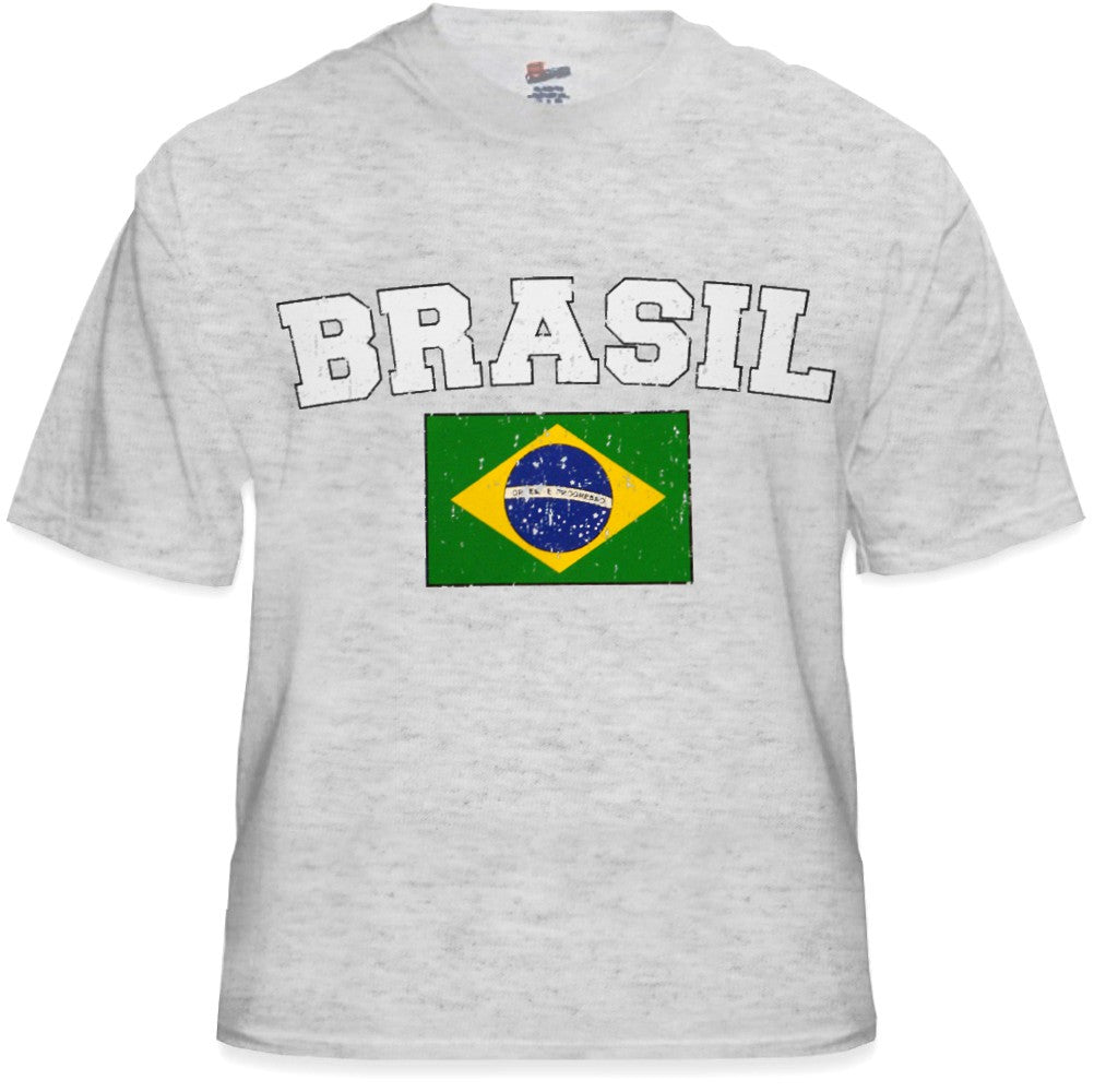 Brasil Vintage Flag International Mens T-Shirt