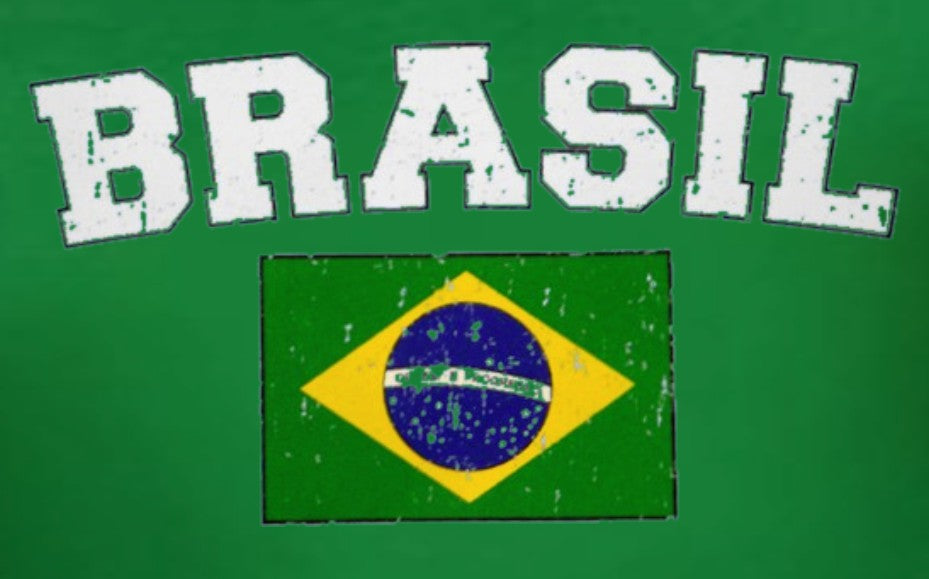 Brasil Vintage Flag International Mens T-Shirt