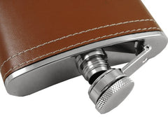 Brown Leather Wrap Hip Flask