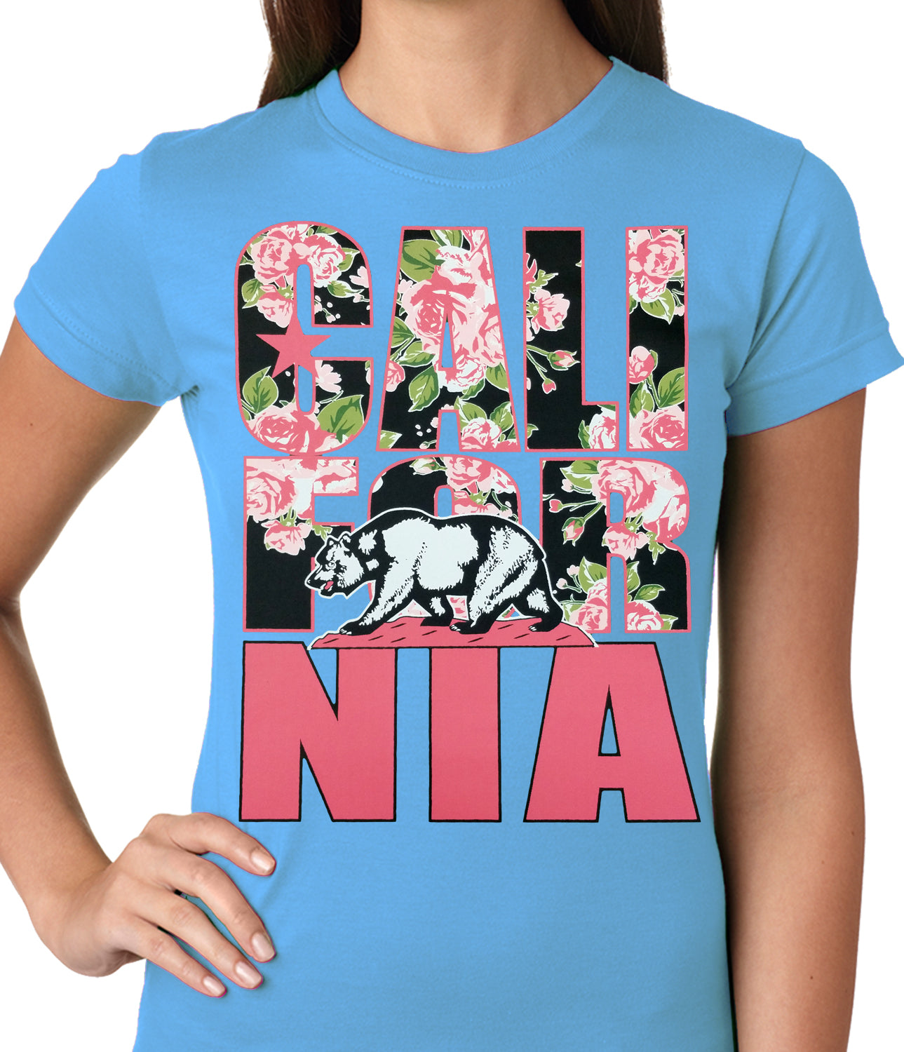 California Floral Pattern Ladies T-shirt