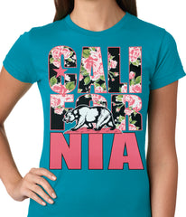 California Floral Pattern Ladies T-shirt