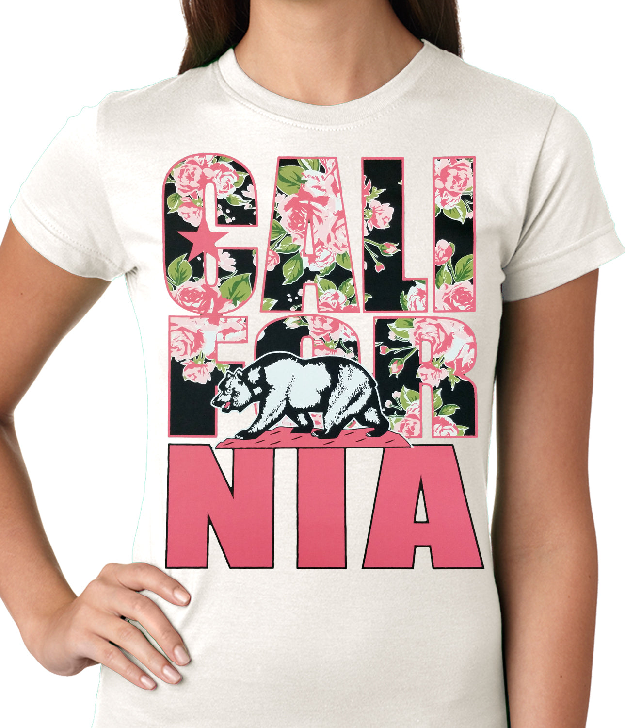 California Floral Pattern Ladies T-shirt