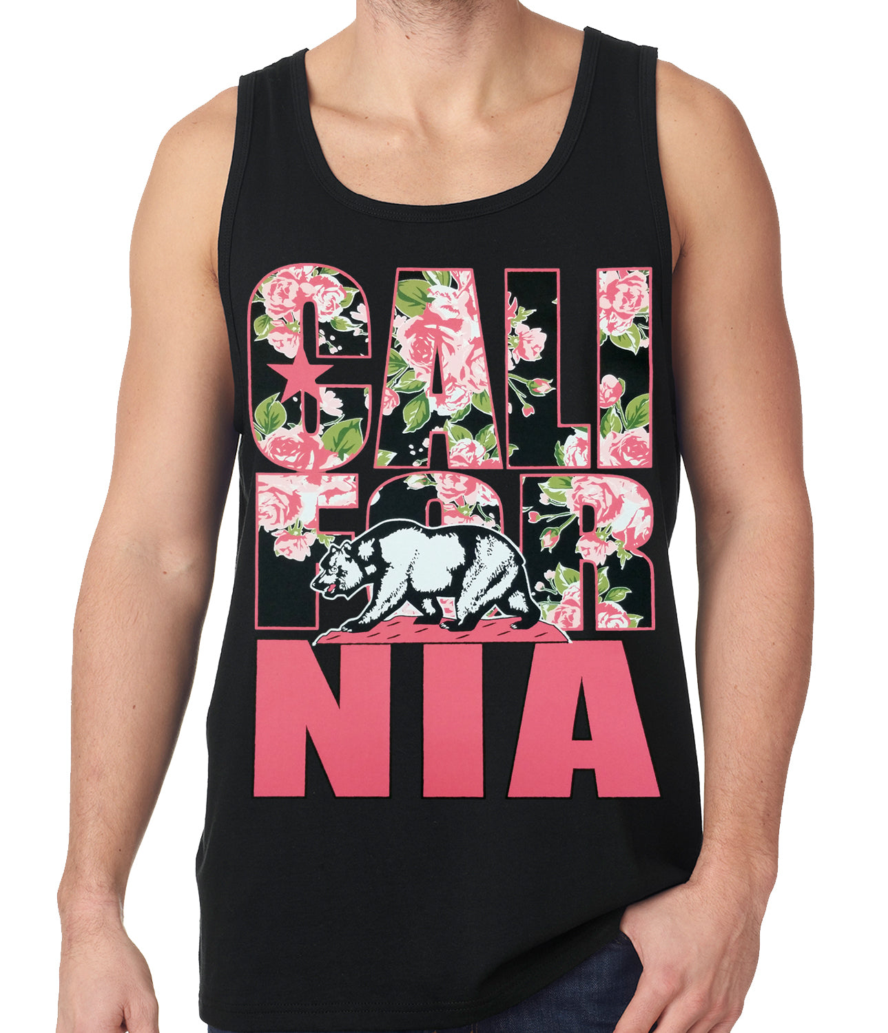 California Floral Pattern Tank Top