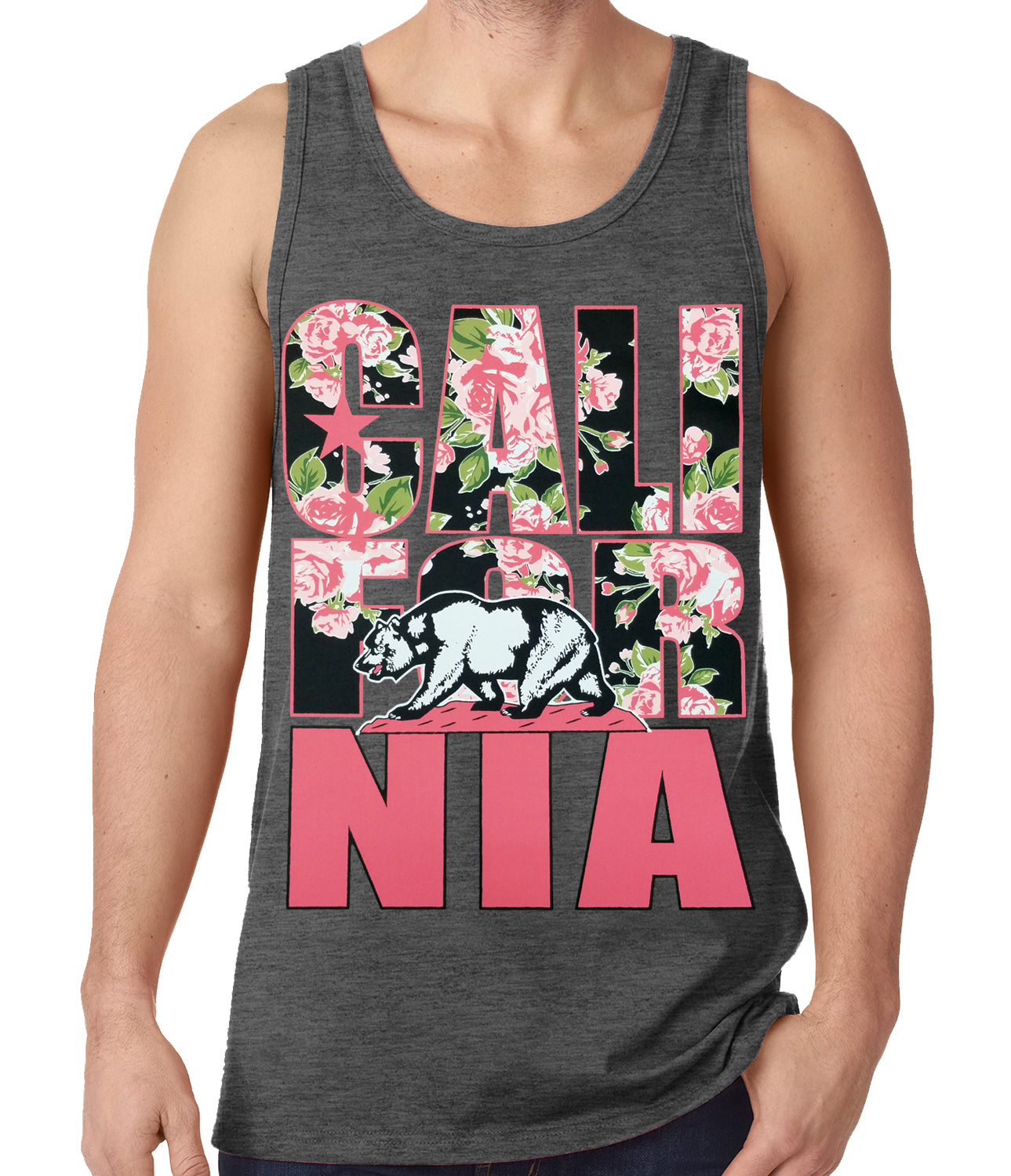 California Floral Pattern Tank Top