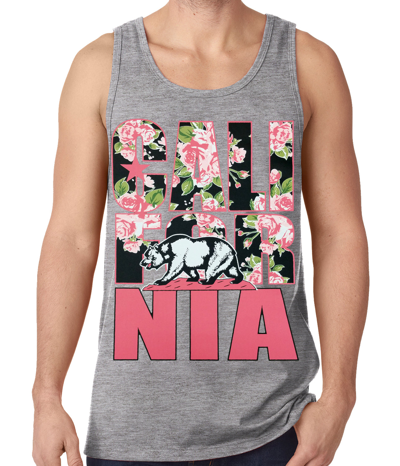 California Floral Pattern Tank Top