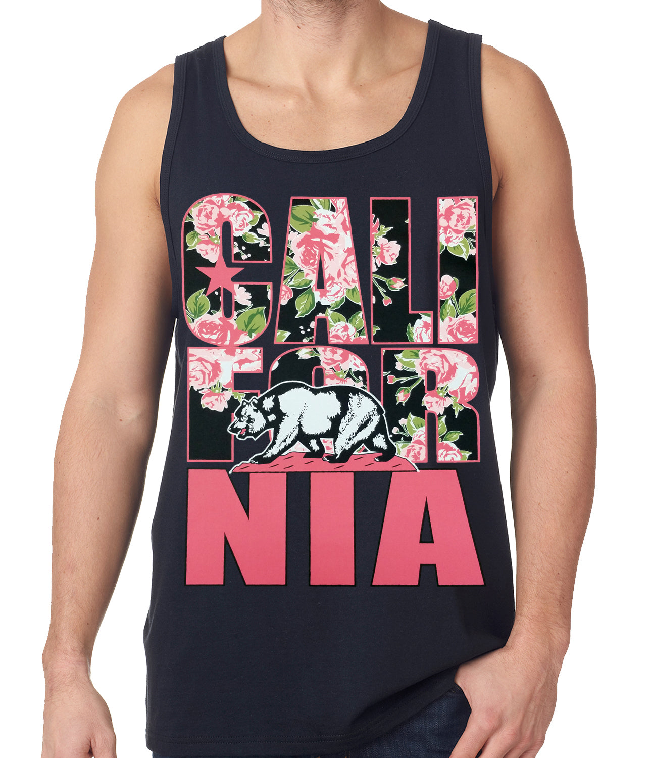 California Floral Pattern Tank Top