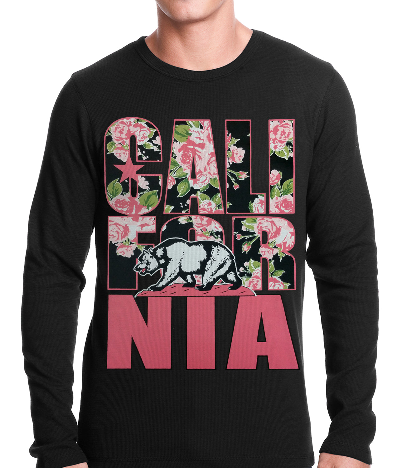 California Floral Pattern Thermal Shirt