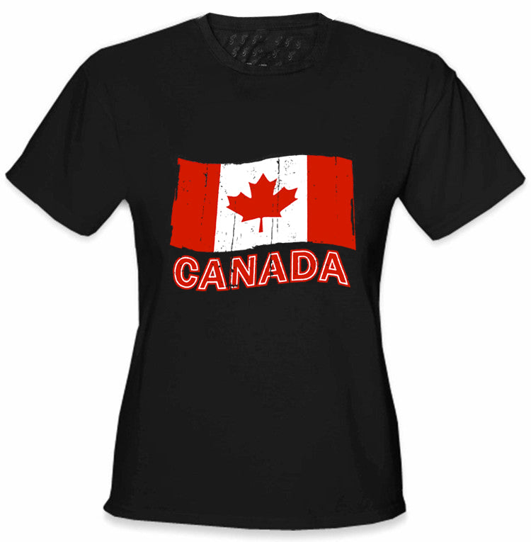 Canada Vintage Flag Girl's T-Shirt