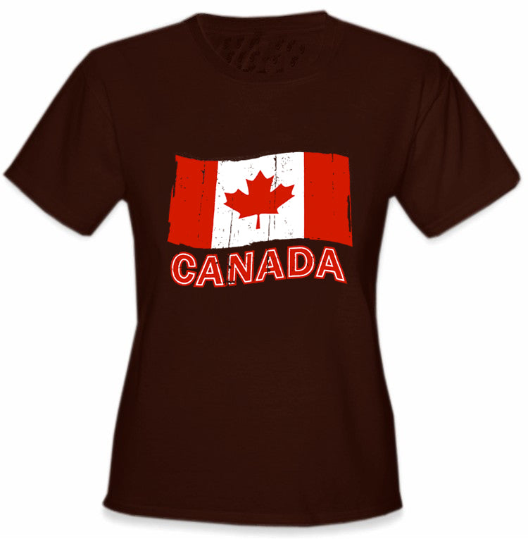 Canada Vintage Flag Girl's T-Shirt