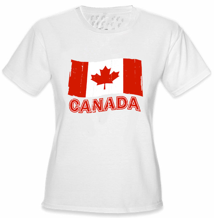Canada Vintage Flag Girl's T-Shirt