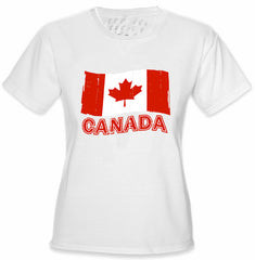 Canada Vintage Flag Girl's T-Shirt