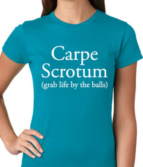 Carpe Scrotum - Grab Life By The Balls Ladies T-shirt