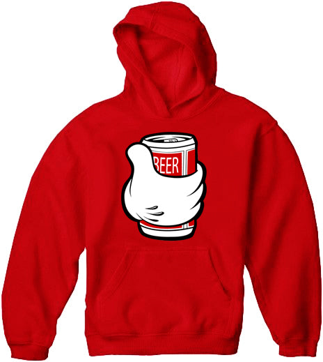 Cartoon Hand Beer Can Adult Hoodie