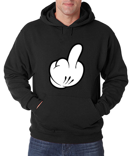 Cartoon Hand Middle Finger Adult Hoodie
