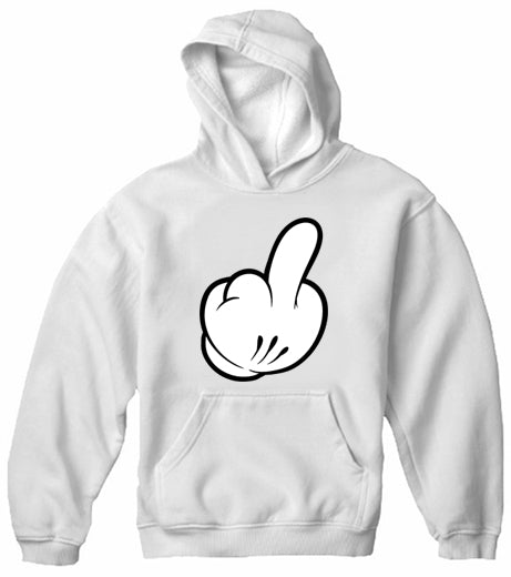 Cartoon Hand Middle Finger Adult Hoodie