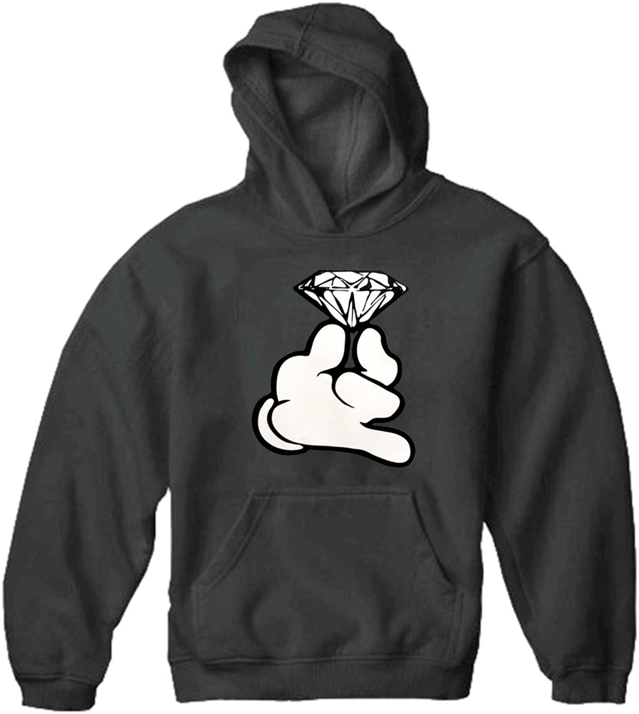 Cartoon Hand With Diamond Adult Hoodie