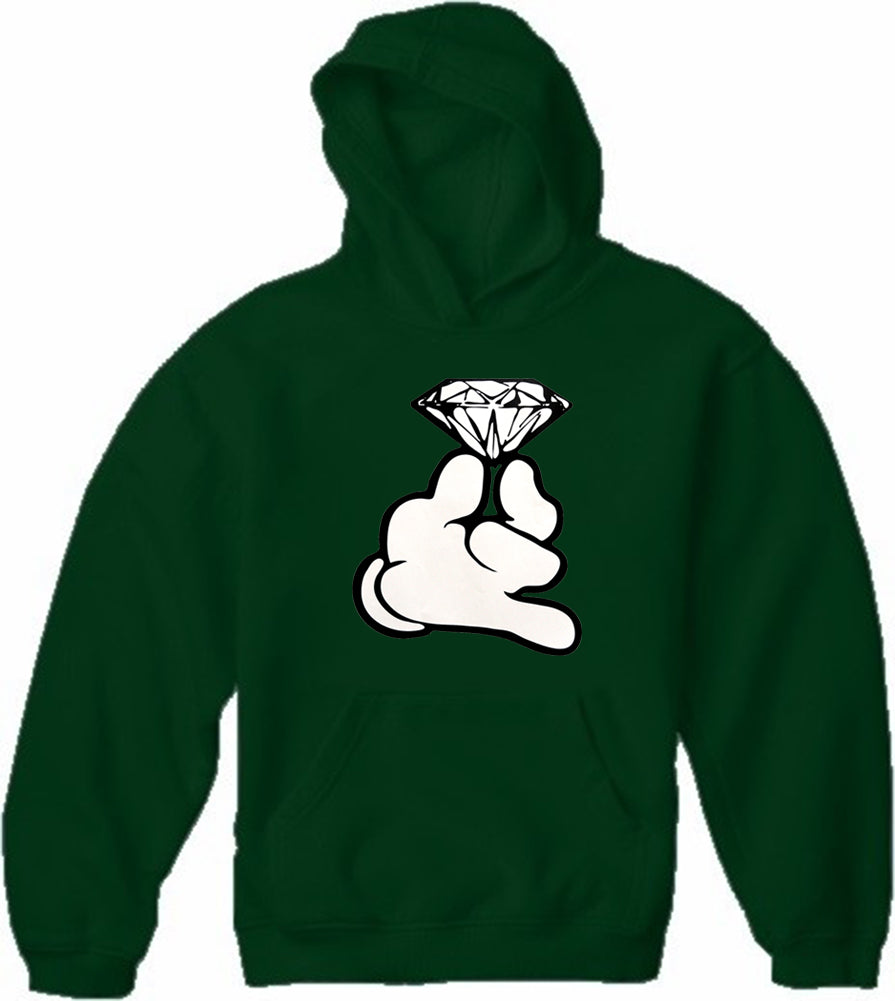 Cartoon Hand With Diamond Adult Hoodie
