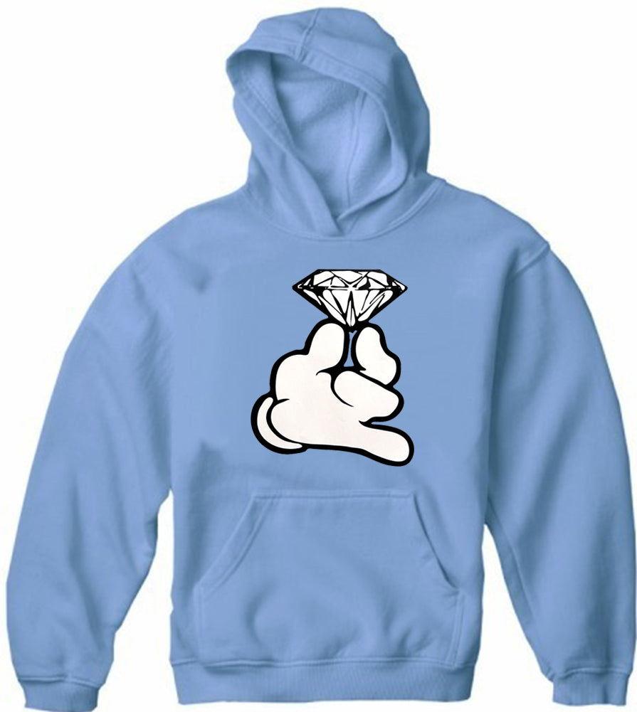Cartoon Hand With Diamond Adult Hoodie