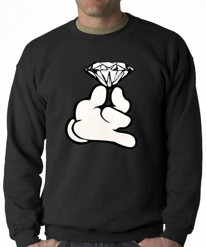 Cartoon Hand With Diamond Crewneck