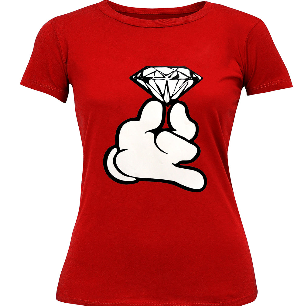 Cartoon Hand With Diamond Girl's T-Shirt