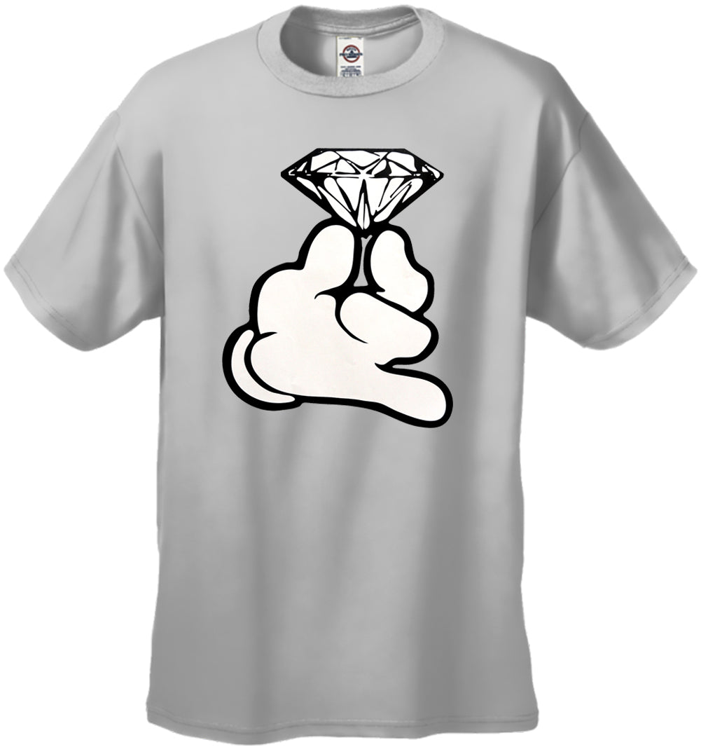 Cartoon Hand With Diamond Men's T-Shirt