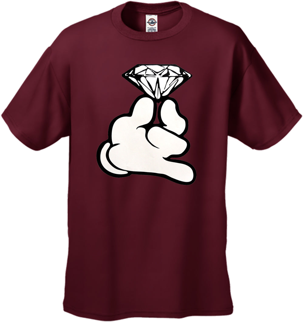 Cartoon Hand With Diamond Men's T-Shirt
