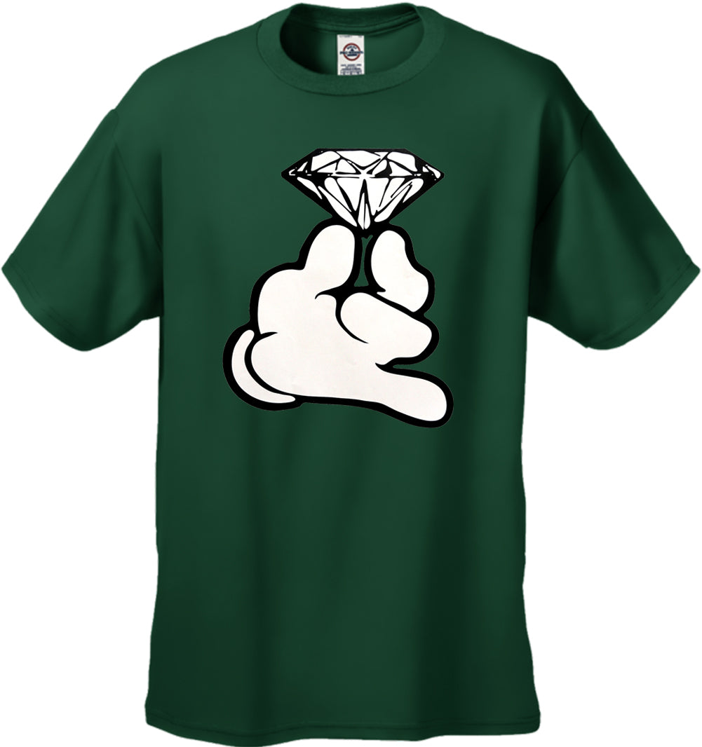 Cartoon Hand With Diamond Men's T-Shirt