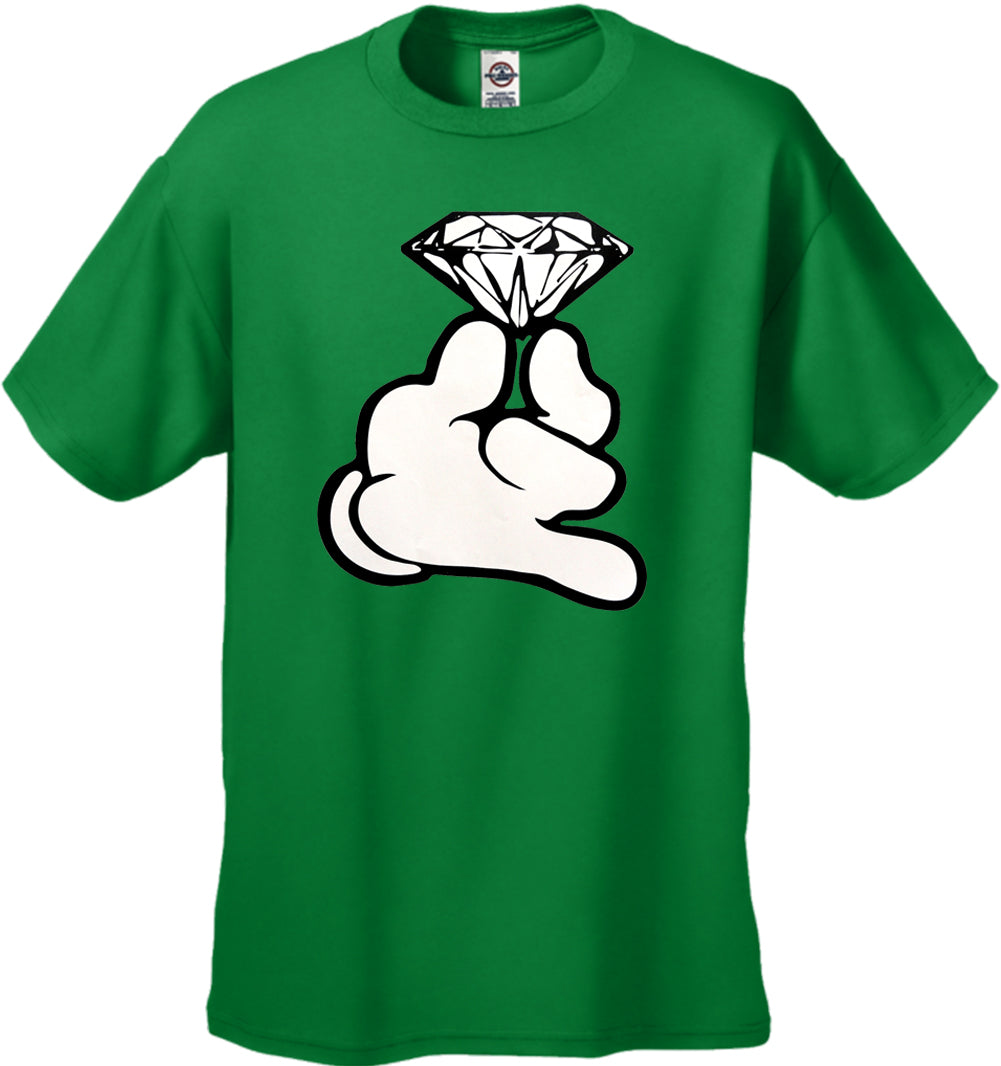 Cartoon Hand With Diamond Men's T-Shirt