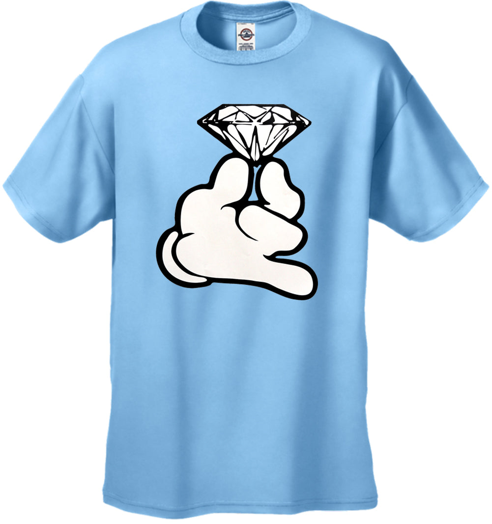 Cartoon Hand With Diamond Men's T-Shirt