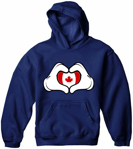 Cartoon Hands Canadian Flag Adult Hoodie