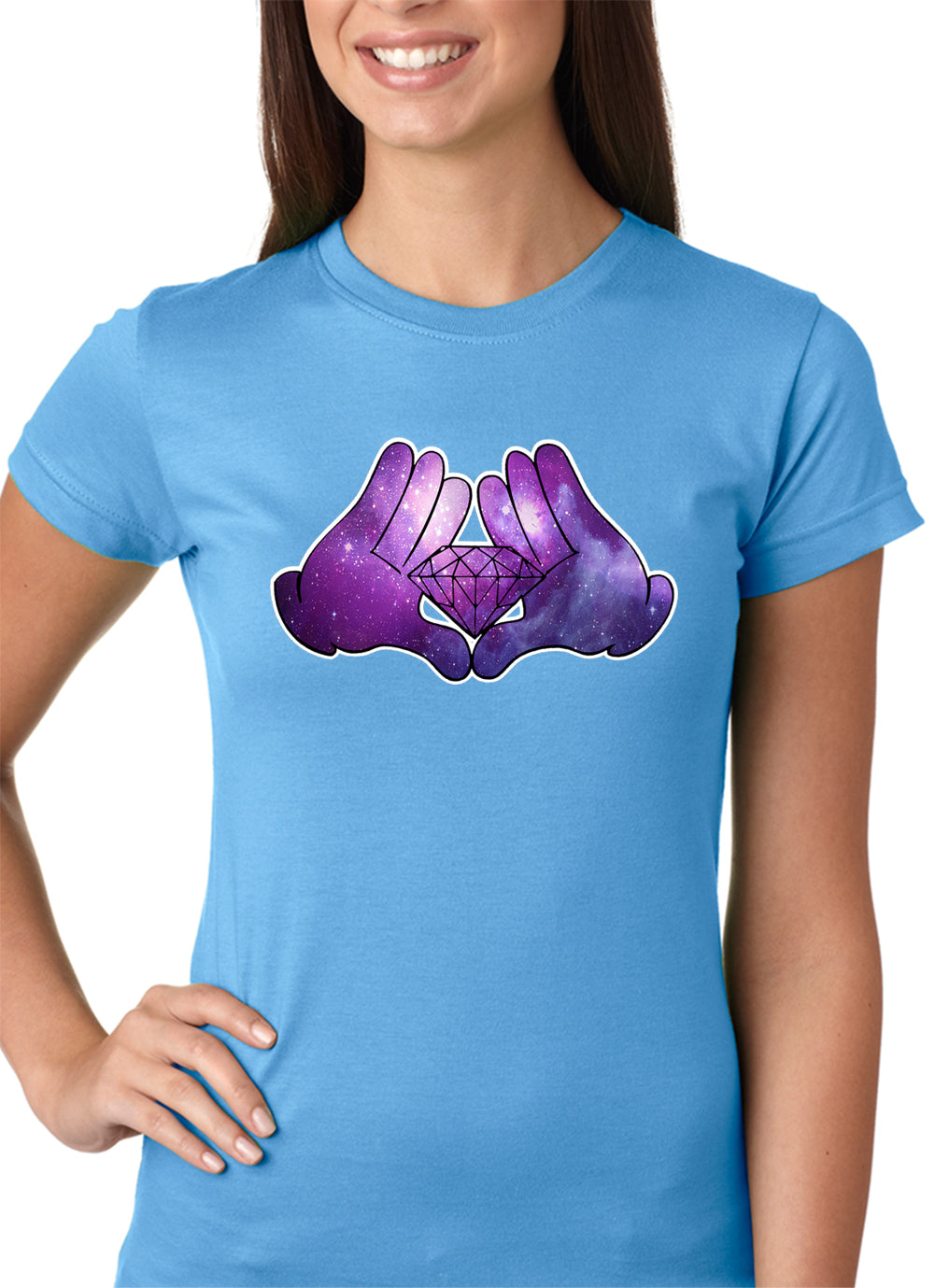 Cartoon Hands Diamond Cosmos Girl's T-Shirt
