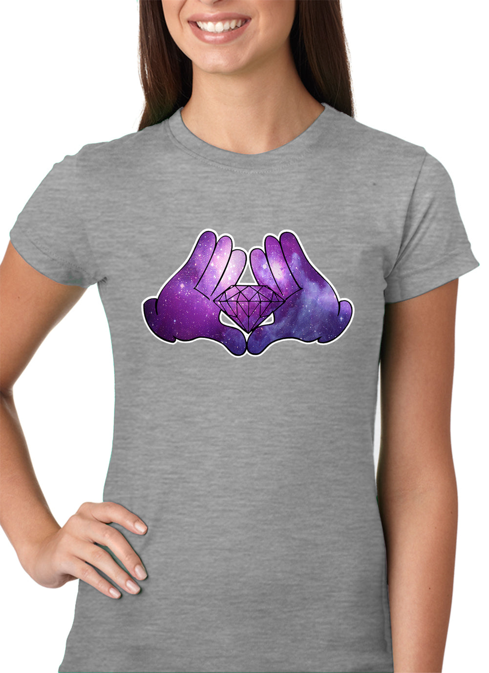 Cartoon Hands Diamond Cosmos Girl's T-Shirt