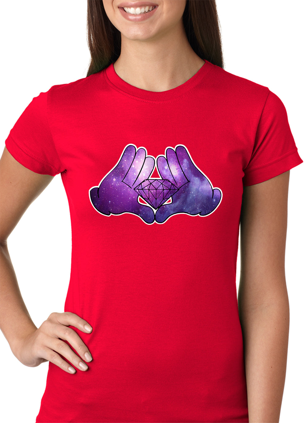 Cartoon Hands Diamond Cosmos Girl's T-Shirt