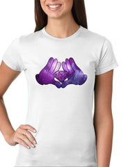 Cartoon Hands Diamond Cosmos Girl's T-Shirt