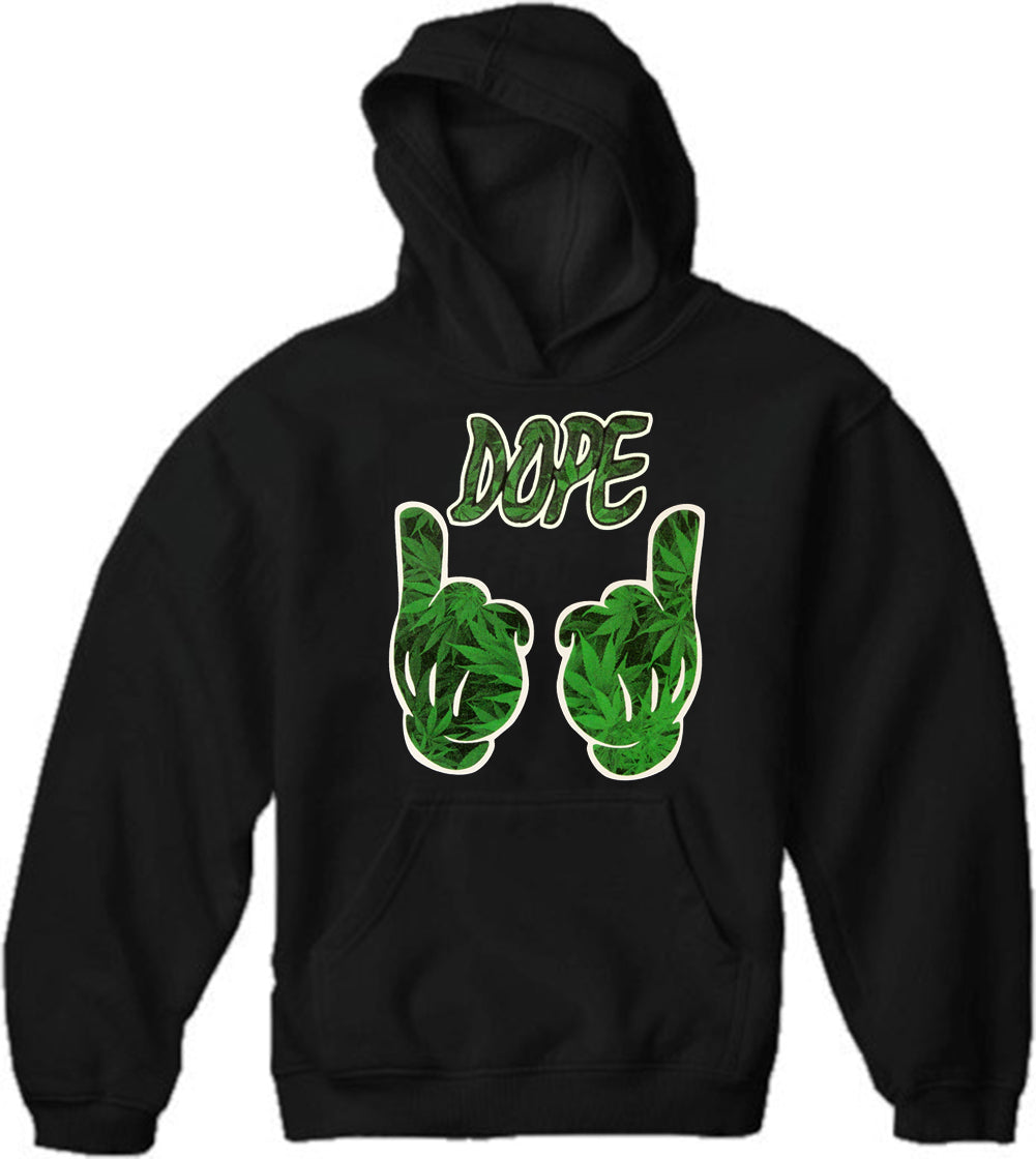Cartoon Hands Dope Pot Leaf Pattern Adult Hoodie