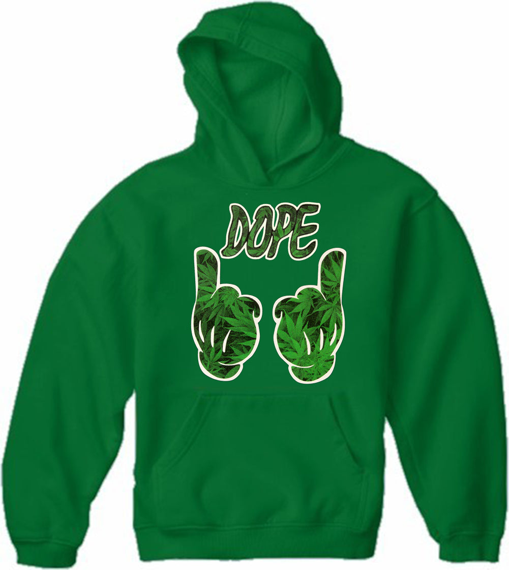 Cartoon Hands Dope Pot Leaf Pattern Adult Hoodie
