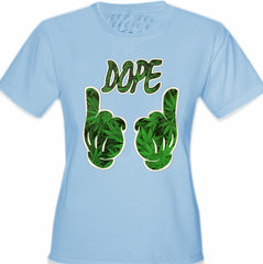 Cartoon Hands Dope Pot Leaf Pattern Girl's T-Shirt