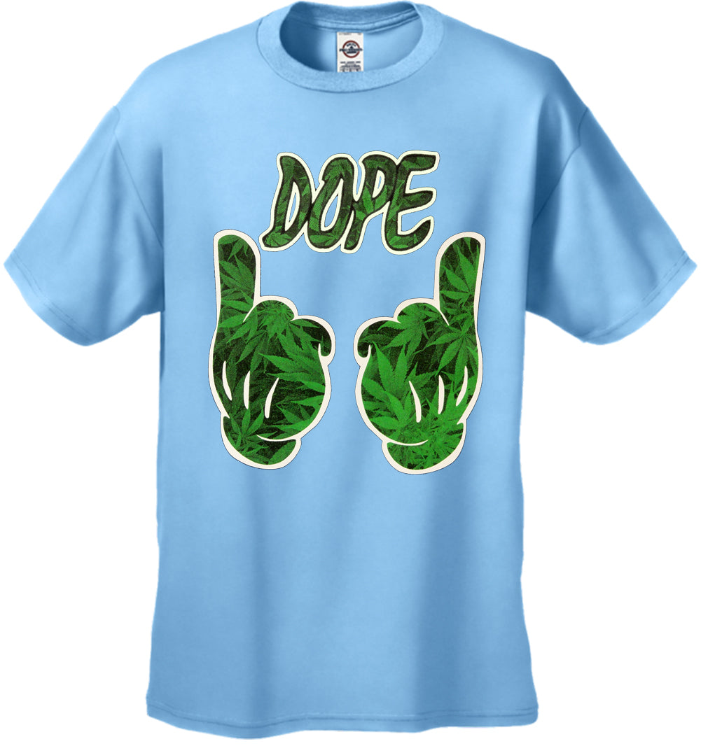 Cartoon Hands Dope Pot Leaf Pattern Men's T-Shirt