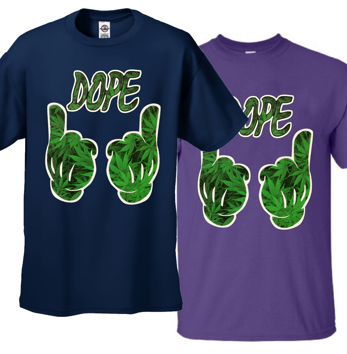 Cartoon Hands Dope Pot Leaf Pattern Men's T-Shirt