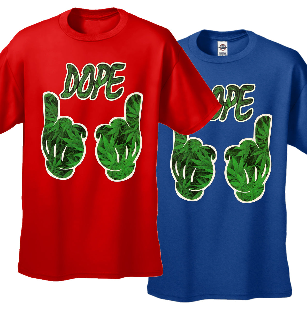 Cartoon Hands Dope Pot Leaf Pattern Men's T-Shirt