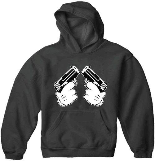 Cartoon Hands Double Guns Adult Hoodie